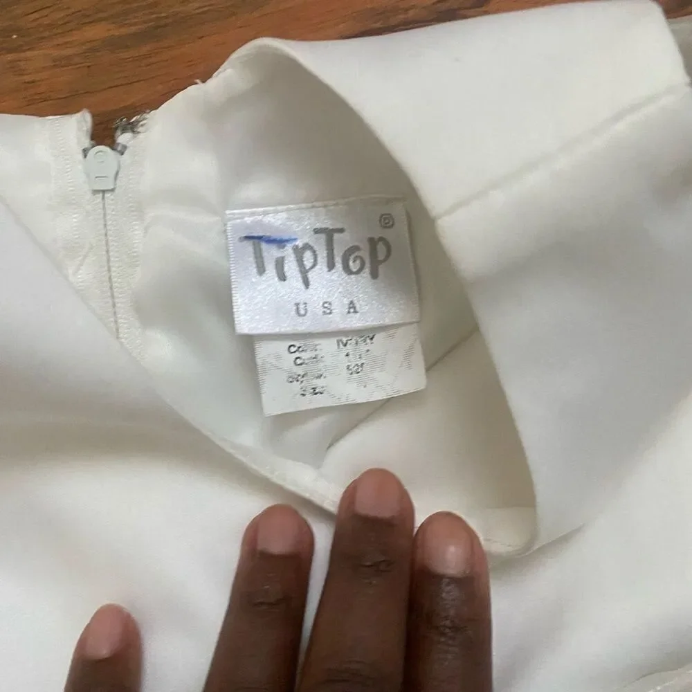 Tip Top Kids White Formal Dress sz 5